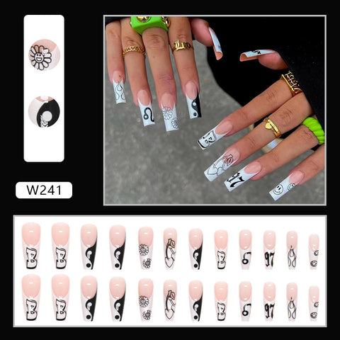False nails Wearable nails Detachable reusable---Black And White – Extenify